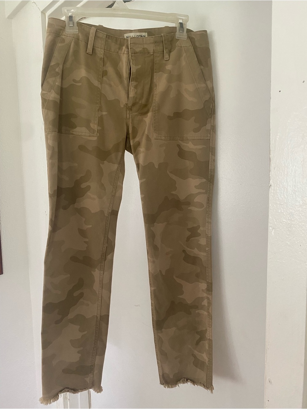 Nili Lotan Camo Cargo Pants — Tan/Khaki